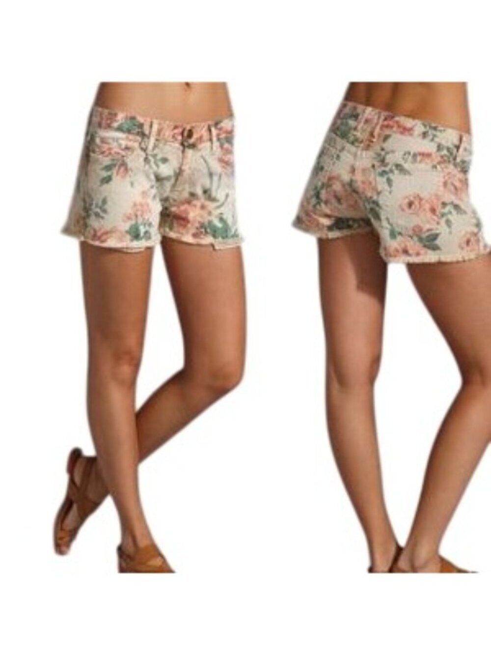 Current/Elliott The Boyfriend Haystack Floral y2k Denim Shorts